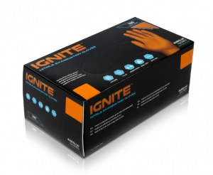 Aurelia Ignite ORANGE Medium Nitrile Gloves Grip Palm Single Box