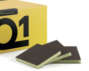 Q1 Double Sided Sanding Sponge Fine (Brown) (Pack of 50)