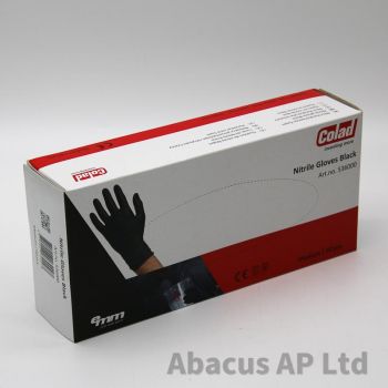 Colad Black Grip Nitrile Gloves Powderfree Medium 60 Box