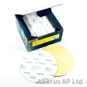 Mirka 150mm Gold Grip/Velcro Discs 240g GWH240