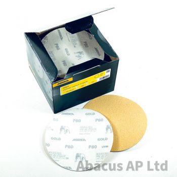 Mirka 150mm Gold Grip/Velcro Discs 180g GWH80